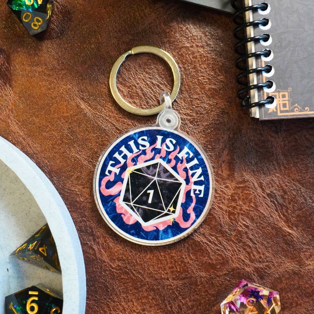 This Is Fine Nat 1 Keychain