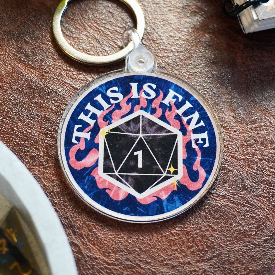 This Is Fine Nat 1 Keychain